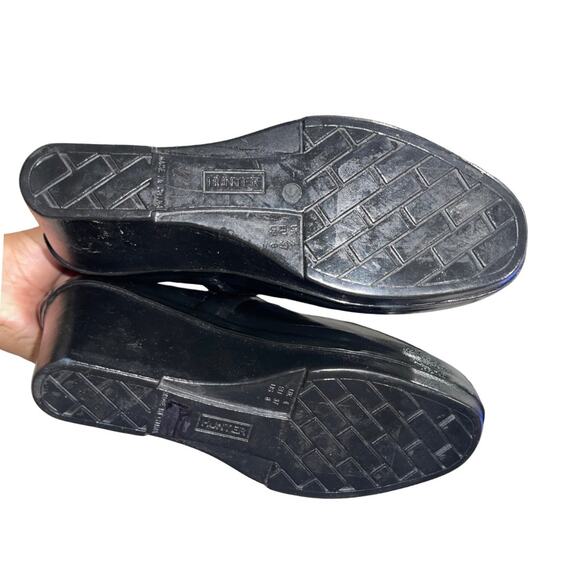 Hunter Kellan Black Wedge Heel Womens Rain Winter Boot Size 7 Waterproof - Picture 5 of 6